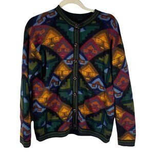Vibrant colorful southwestern tribal artsy Pattern Cardigan Sweater Multicolor